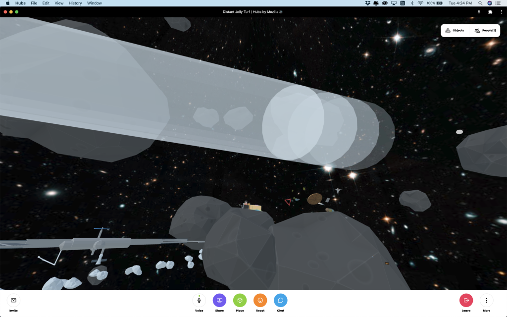 Screen shot. In the space some white transparent light beams in the center.