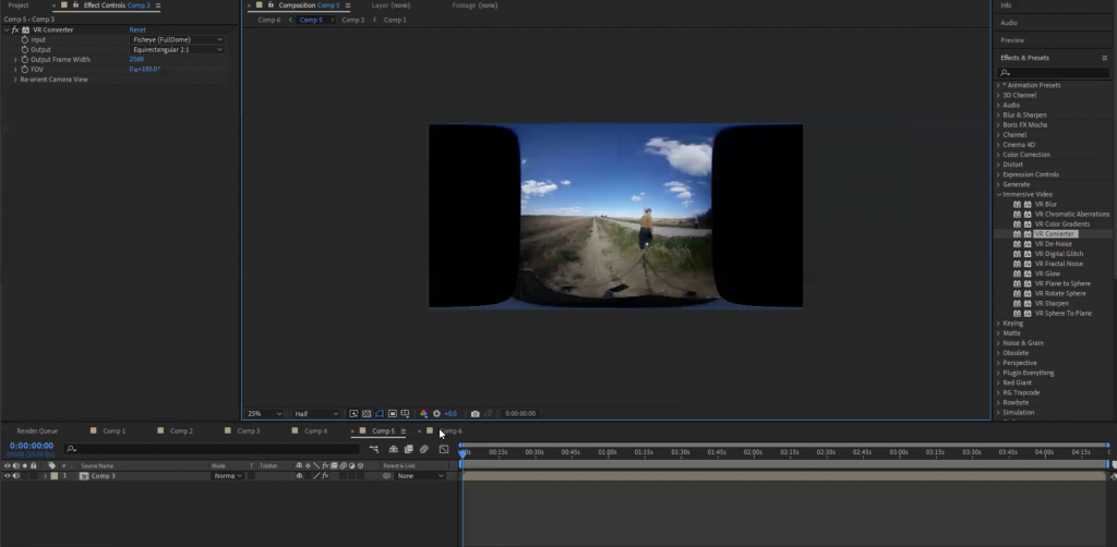 Screenshot of editing the footage in Adobe After Effects.