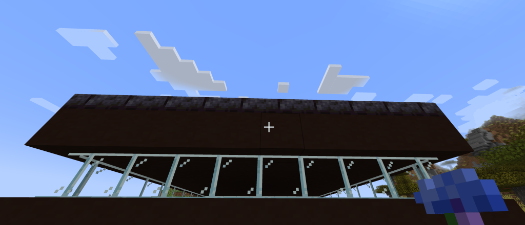 Screenshot of the roof of Foredown Tower on Minecraft.